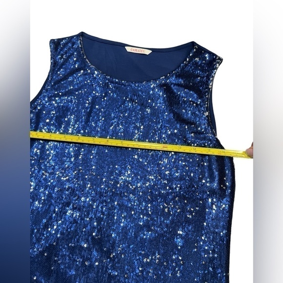 Camaieu Sequenced Midnight Blue Women Top - Picture 6 of 9